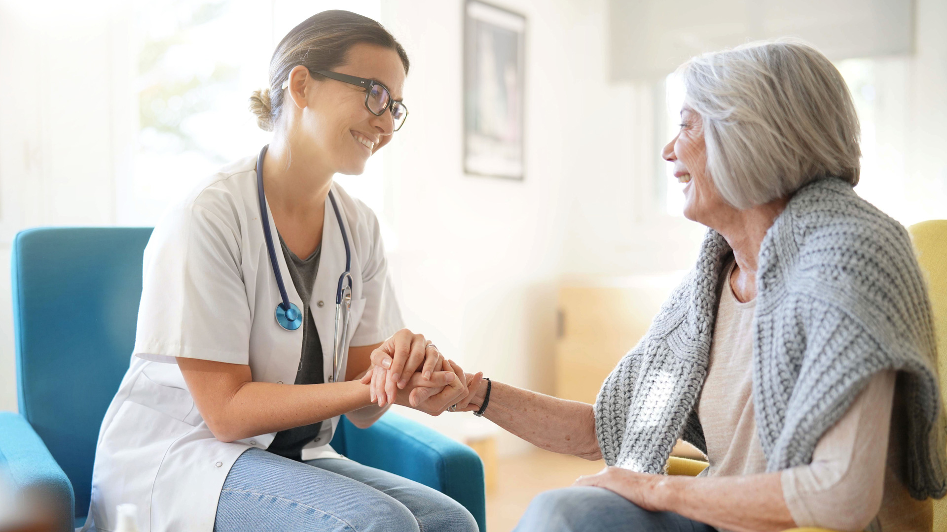 Healthcare professional with a patient